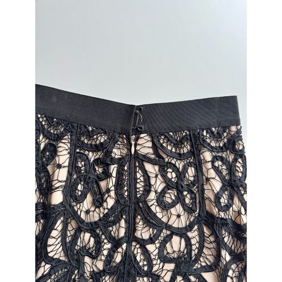 3.1 PHILLIP LIM Resort 2010 Black Nude Battenberg Lace Silk Mini Skirt, Size 6 - Picture 10 of 16
